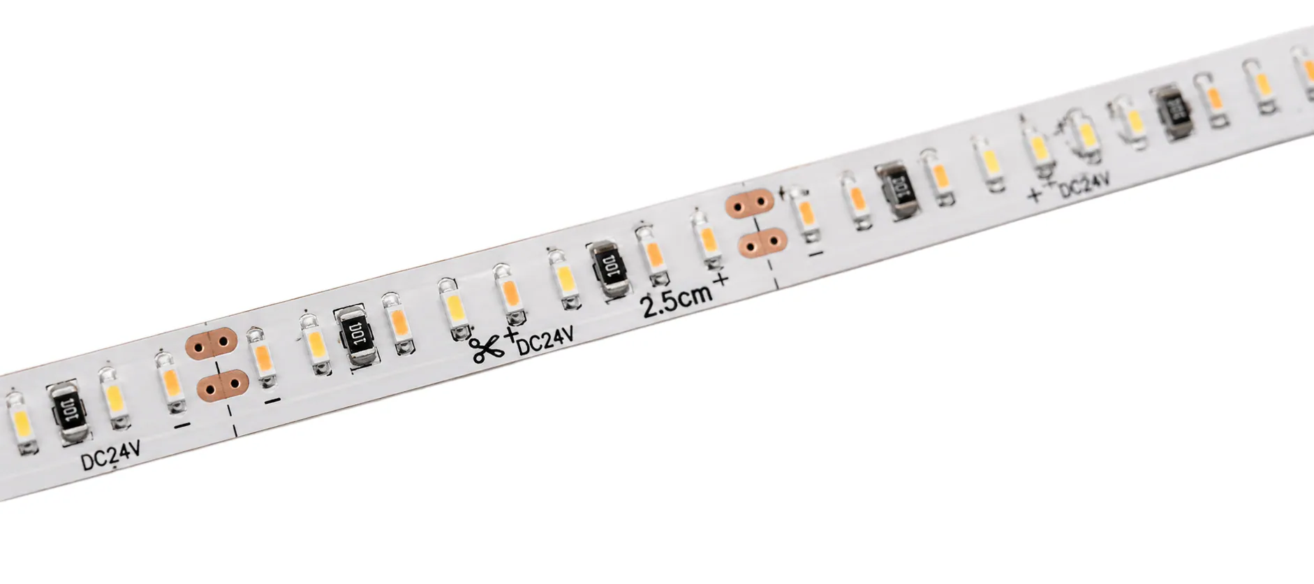 Detail LED pásku SLIM 1808 s čipy EPISTAR hustota 240 LED na metr homogenní světelná linie 24V